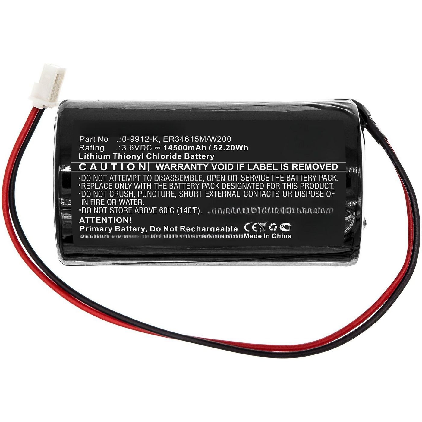 Battery 52.20Wh Li-SOCl2 3.6V 