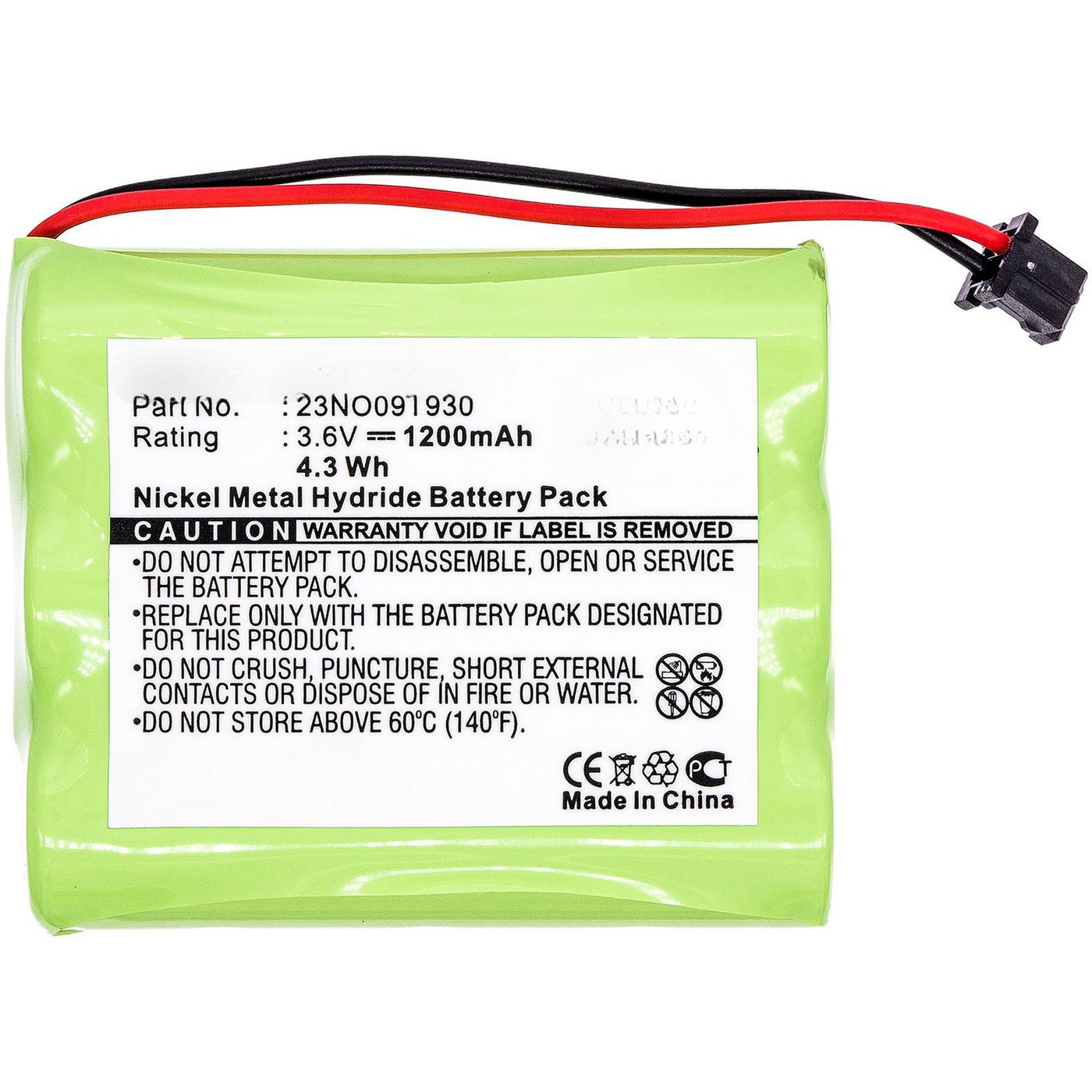 Battery 4.32Wh Ni-Mh 3.6V 