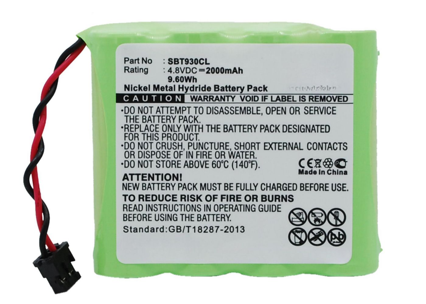 Battery 9.60Wh Ni-Mh 4.8V 