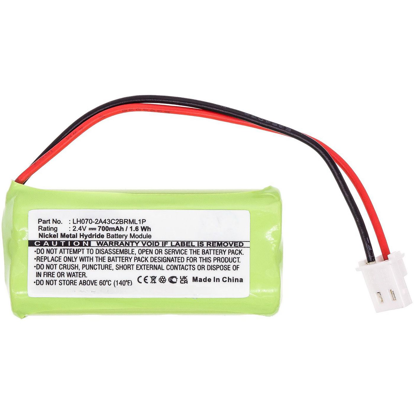 Battery 1.68Wh Ni-Mh 2.4V 
