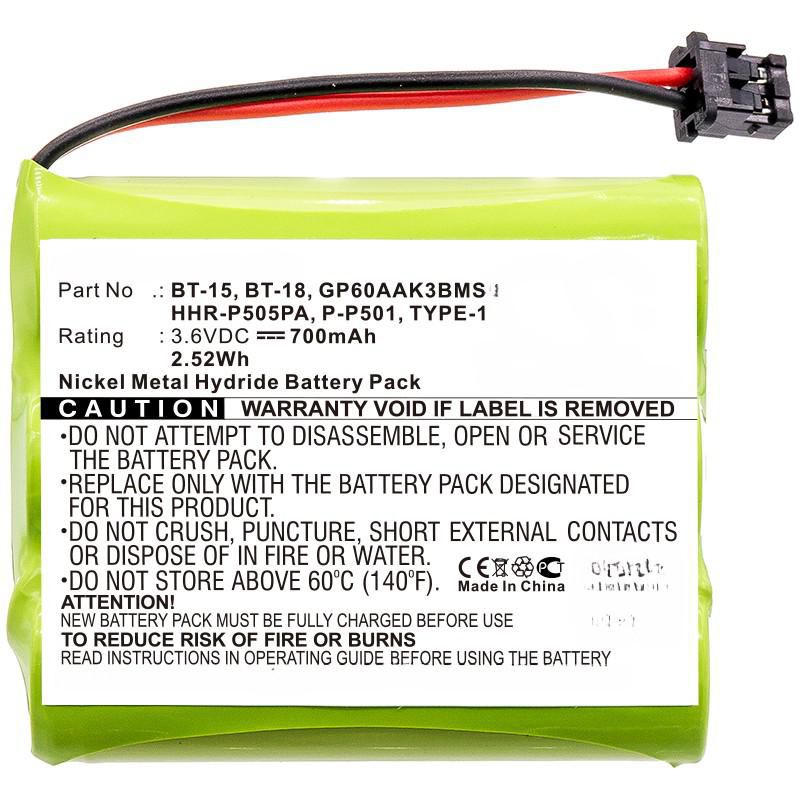 Battery 2.52Wh Ni-Mh 3.6V 