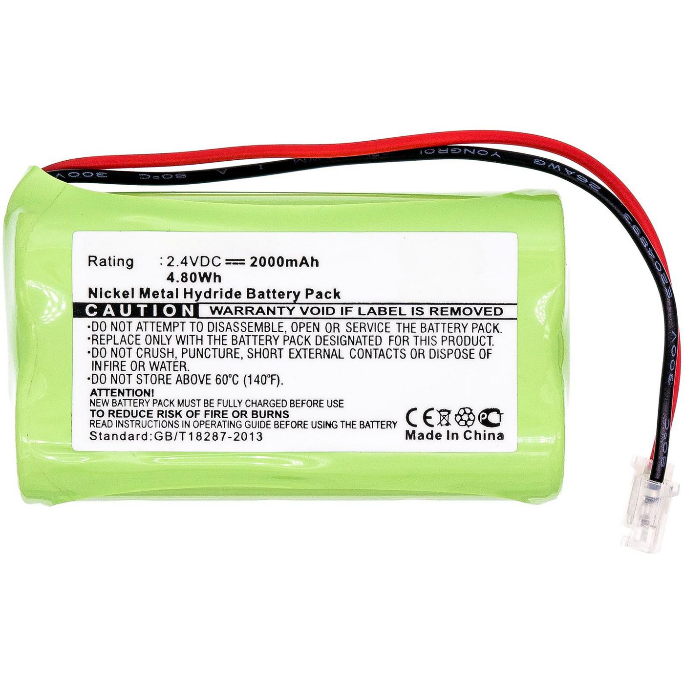 Battery 4.80Wh Ni-Mh 2.4V 