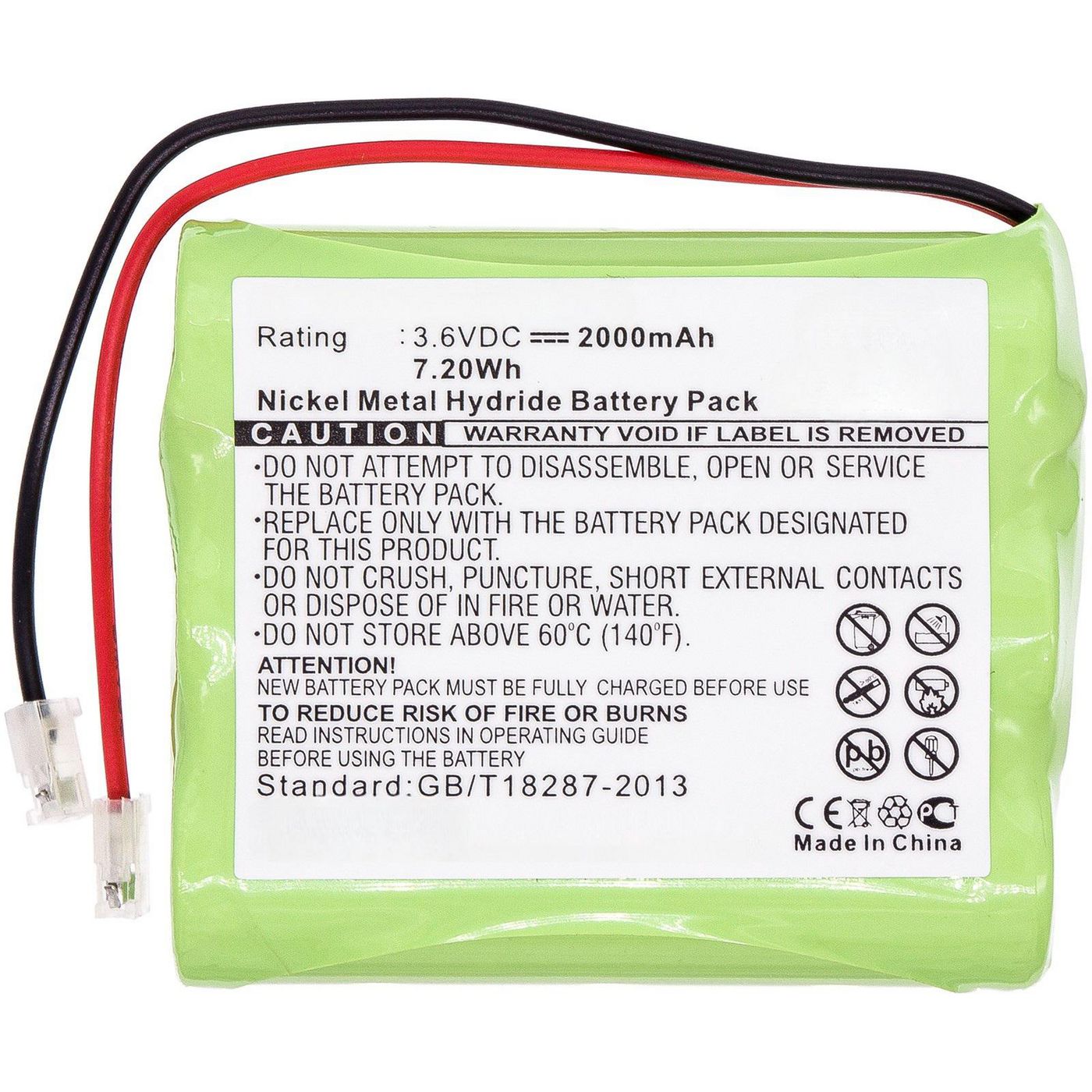 Battery 7.20Wh Ni-Mh 3.6V 
