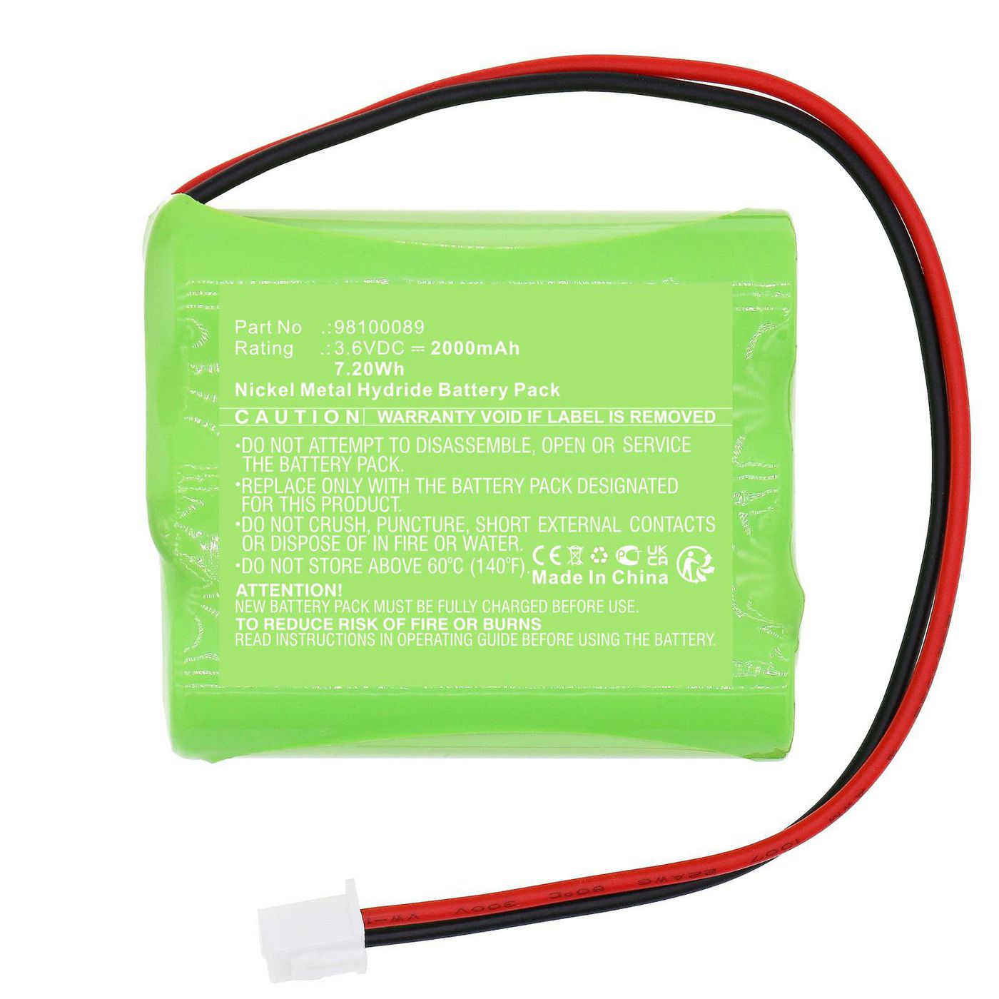 Battery 7.20Wh Ni-MH 3.6V 