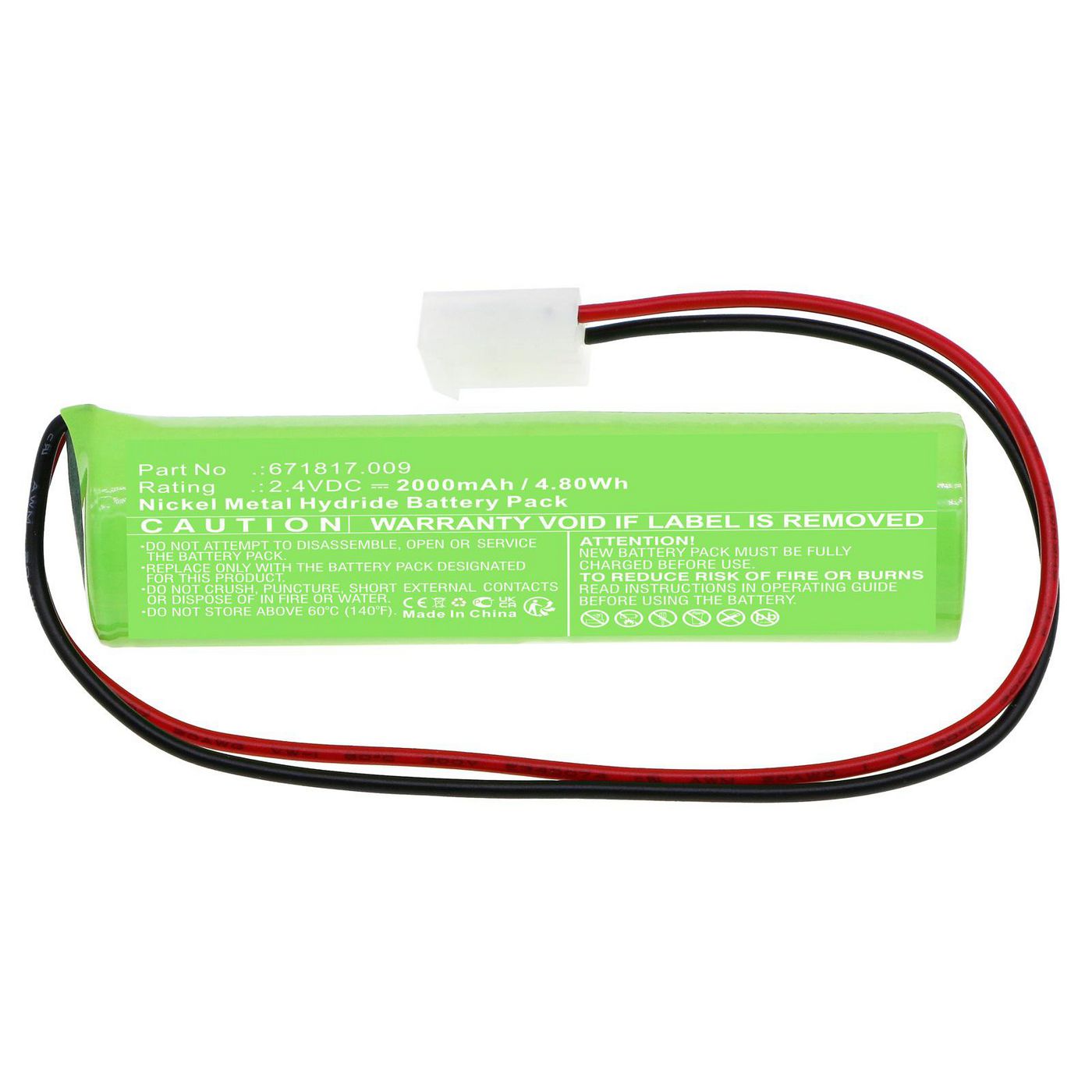 Battery 4.80Wh Ni-MH 2.4V 