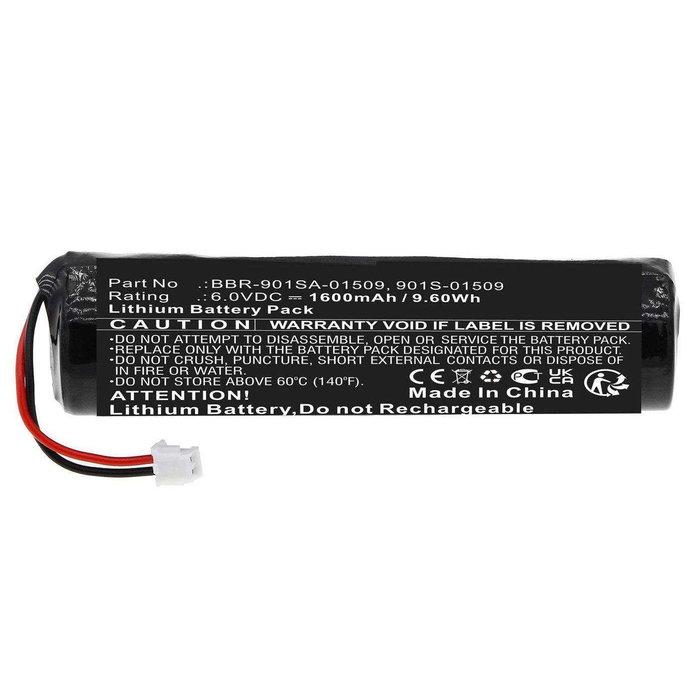 Battery 9.60Wh Lithium 6.0V 