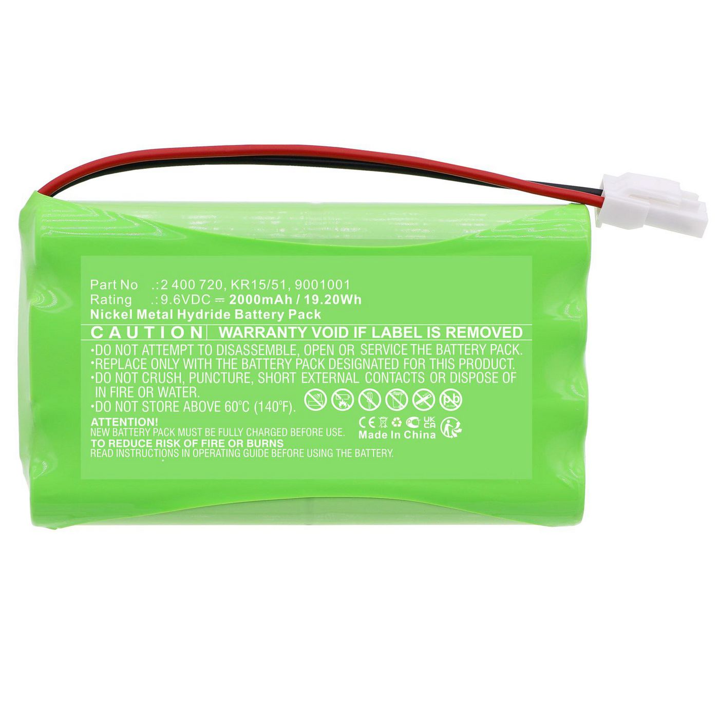 Battery 19.20Wh Ni-MH 9.6V 