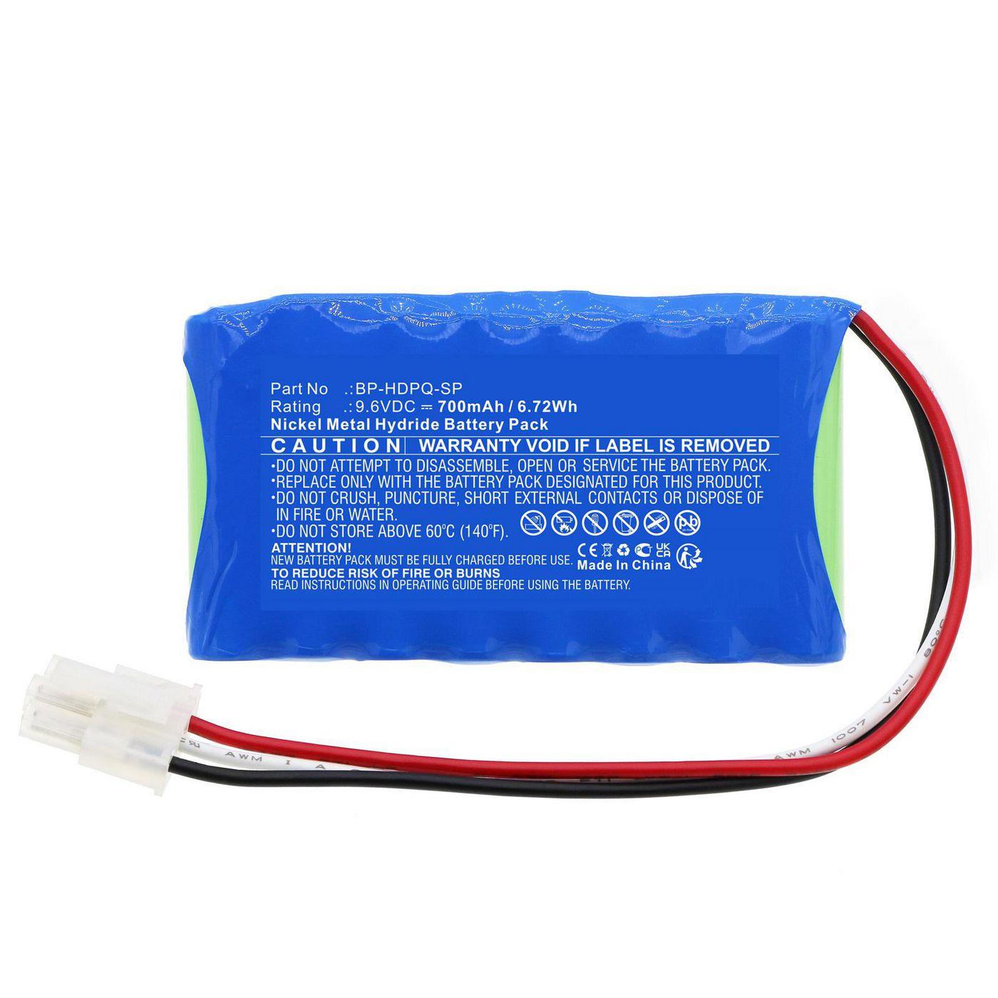 Battery 6.72Wh Ni-MH 9.6V 