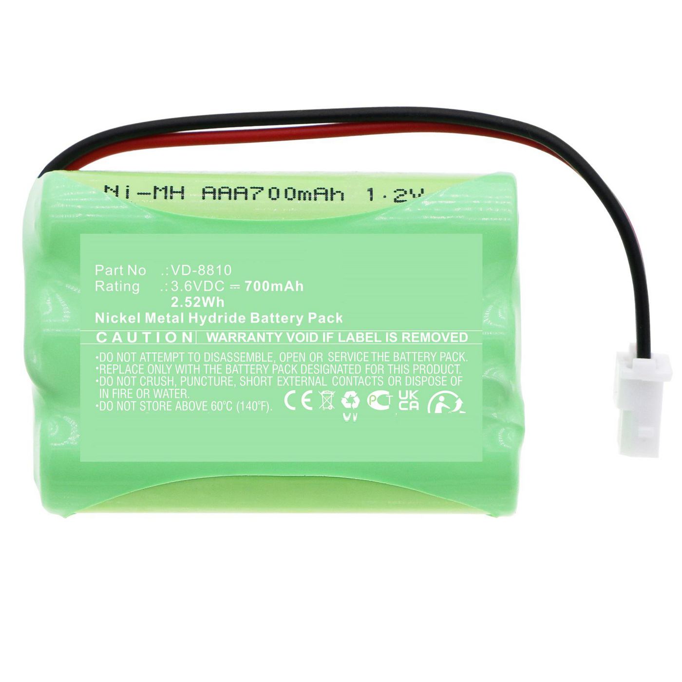 Battery 2.52Wh Ni-MH 3.6V 