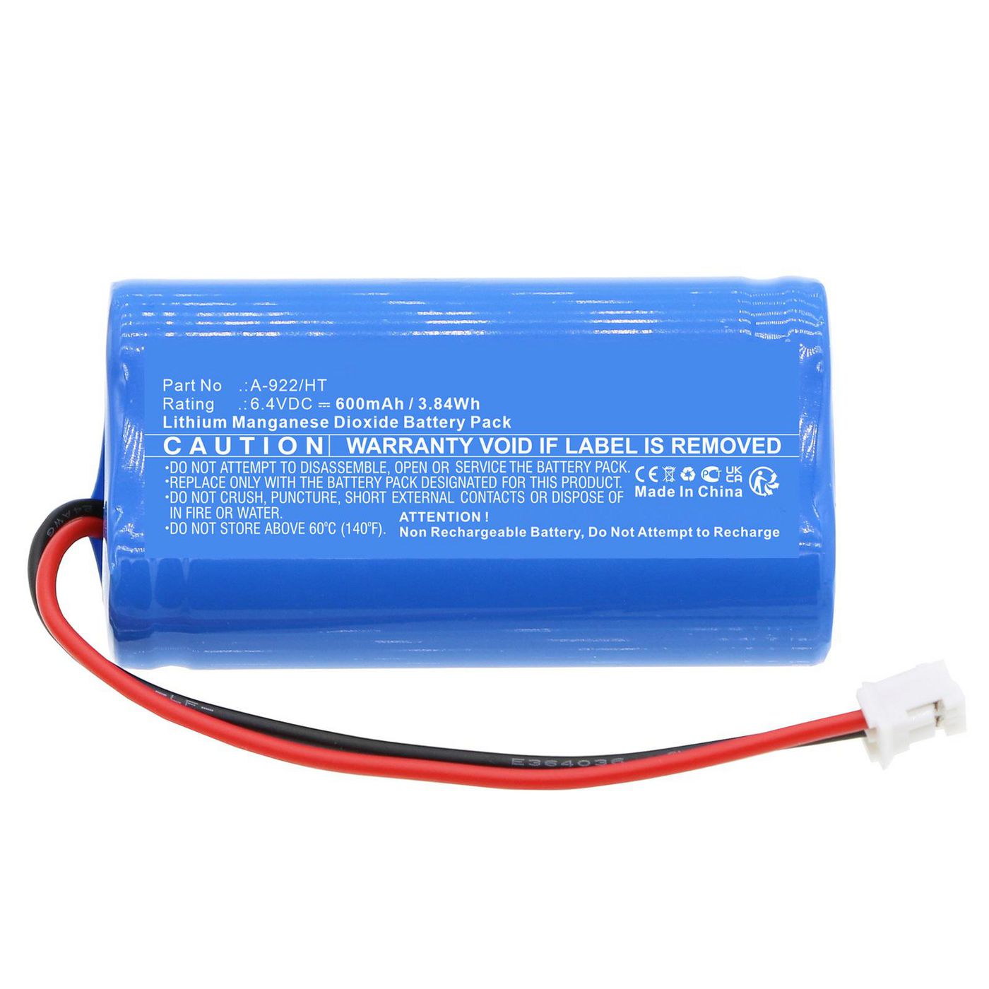 Battery 3.84Wh 6.4V 600mAh