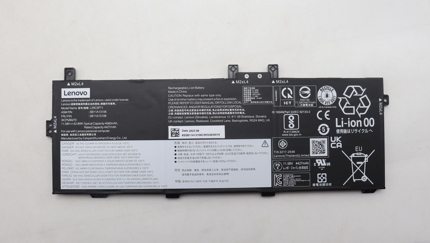 52.8Wh Lithium-ion internal 