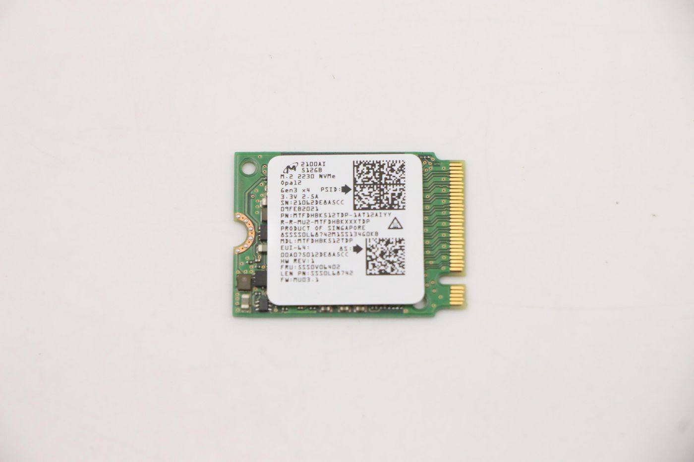 512GB M.2 2230 PCIe 3.0 SSD 