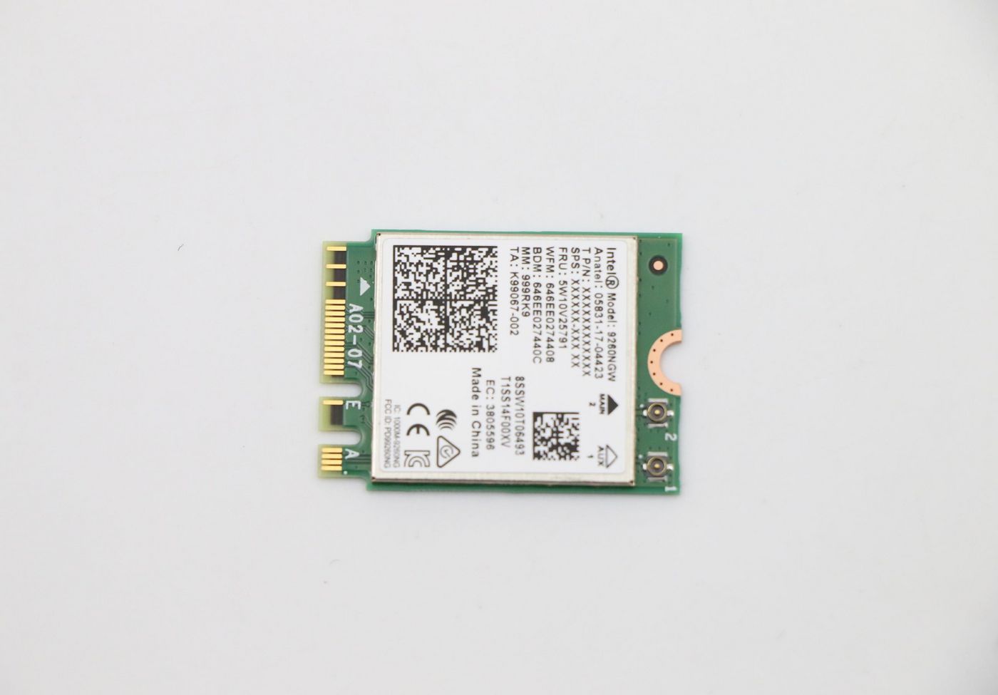 Lenovo Intel Thunder Peak 2 9260 2*2ac+BT5.0 PCIE non-vPro M