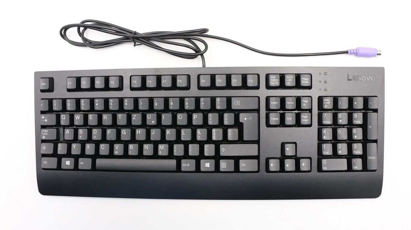 Full-size PS/2 keyboard with 
