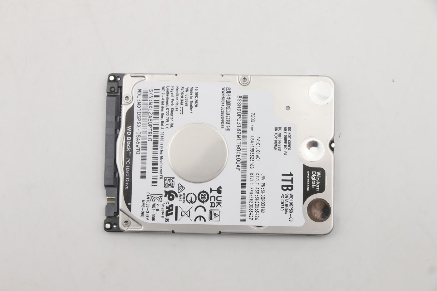 1TB 2.5-inch SATA hard drive, 