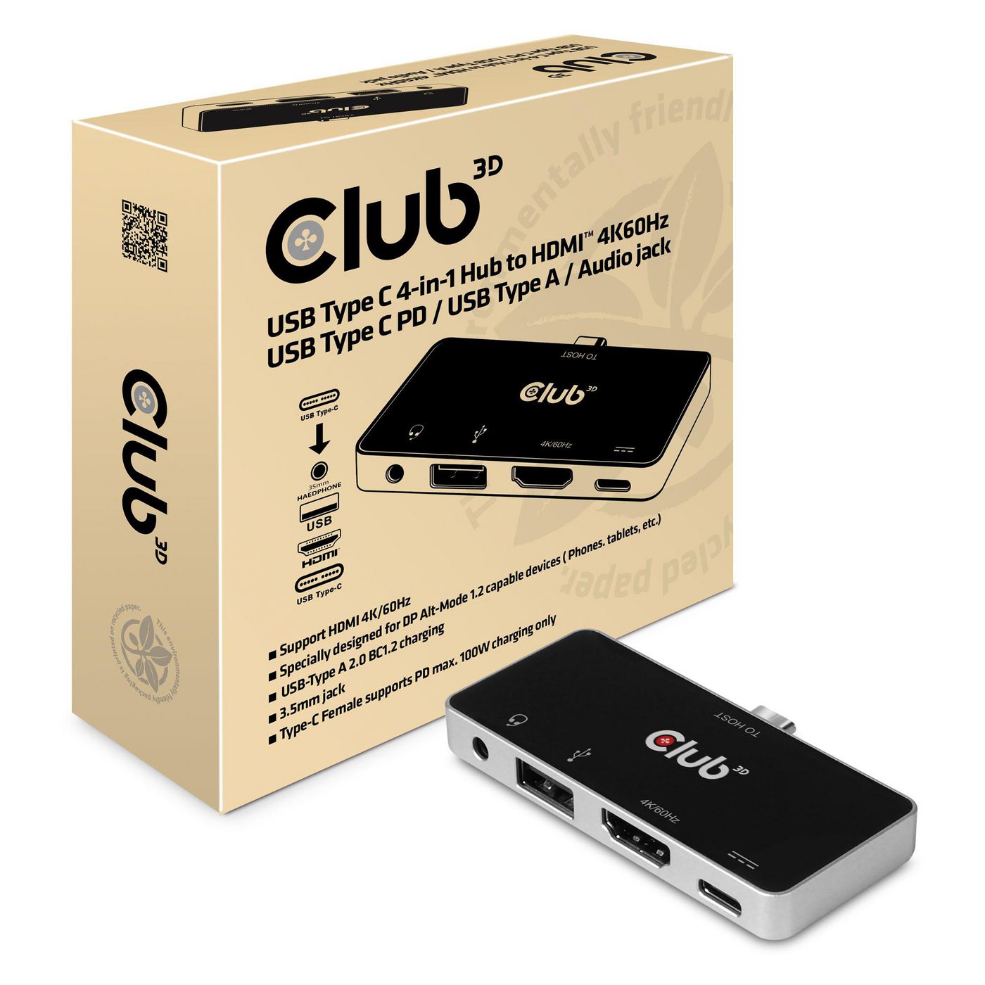 Usb Type C 4-In-1 Hub To Hdmi 