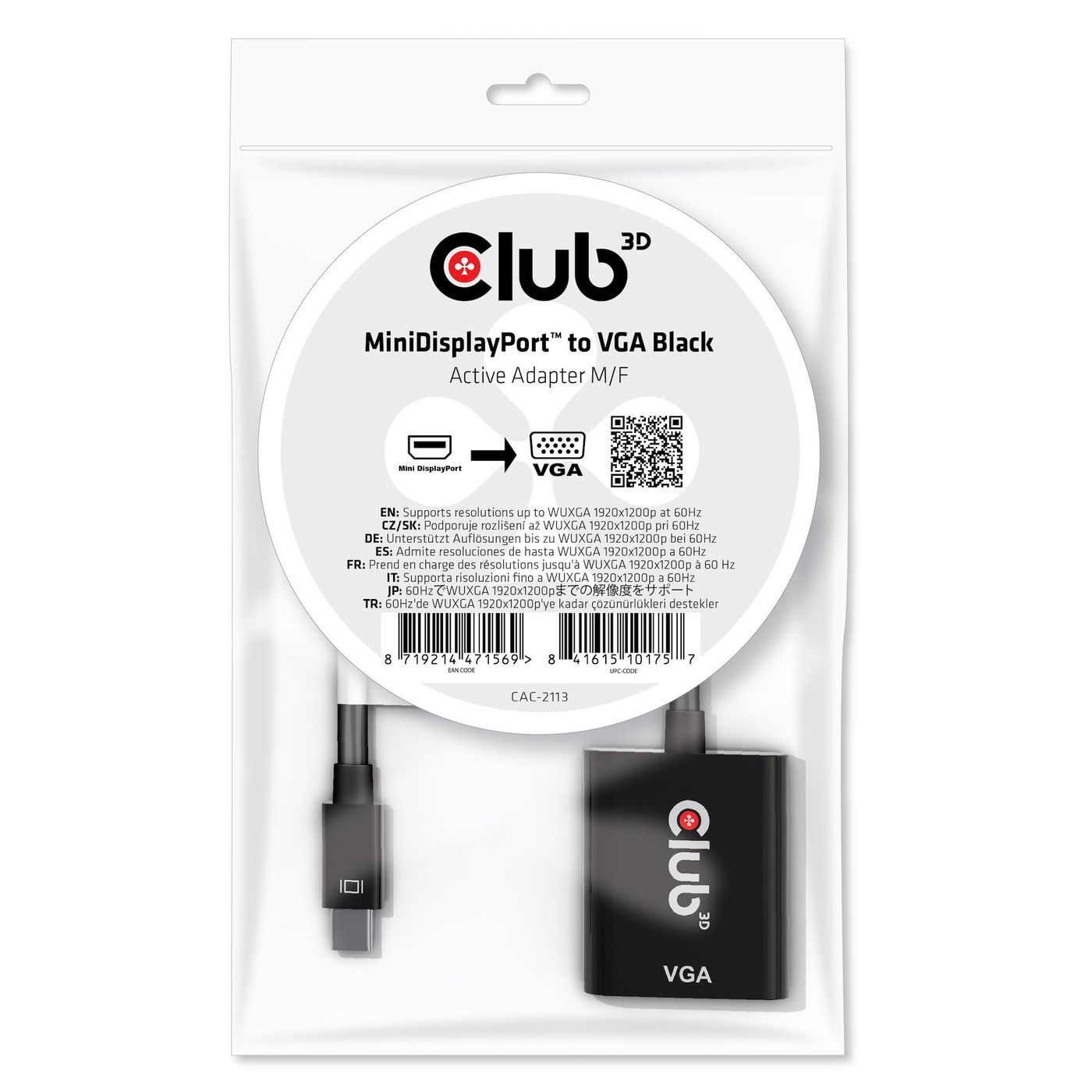 Minidisplayport To Vga Black 