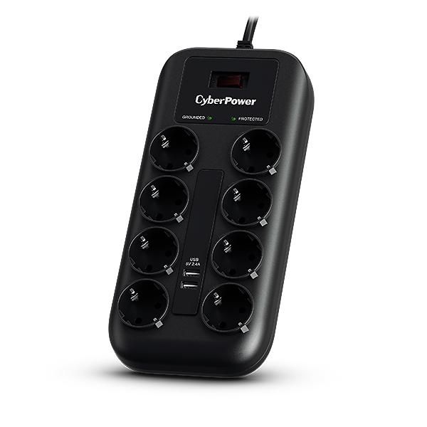 Surge Protector Black 8 Ac 