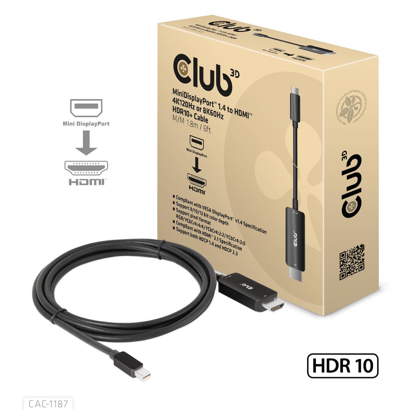 Minidisplayport 1.4 To Hdmi 