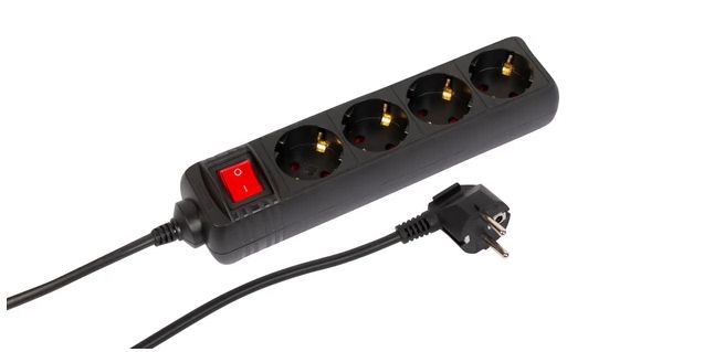 4-way Schuko Socket on/off 