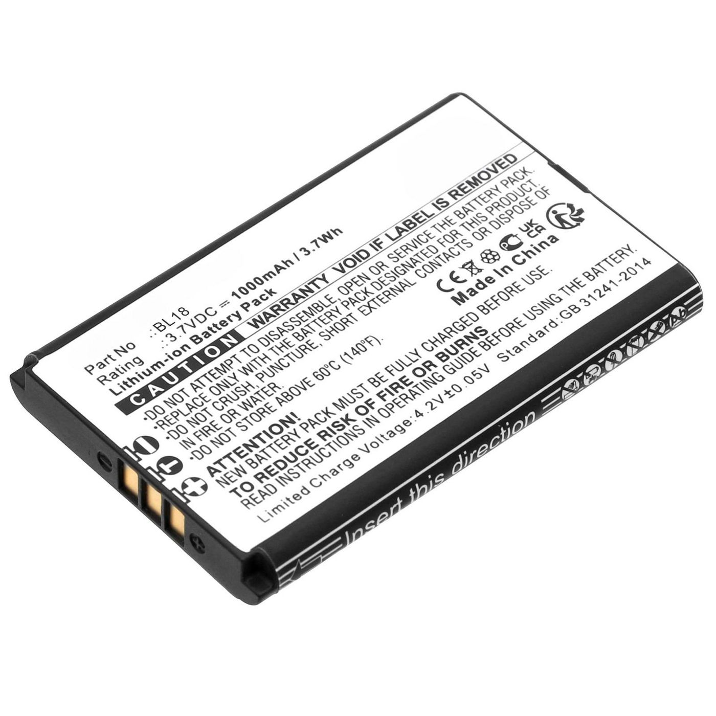 Battery 3.70Wh 3.7V 1000mAh