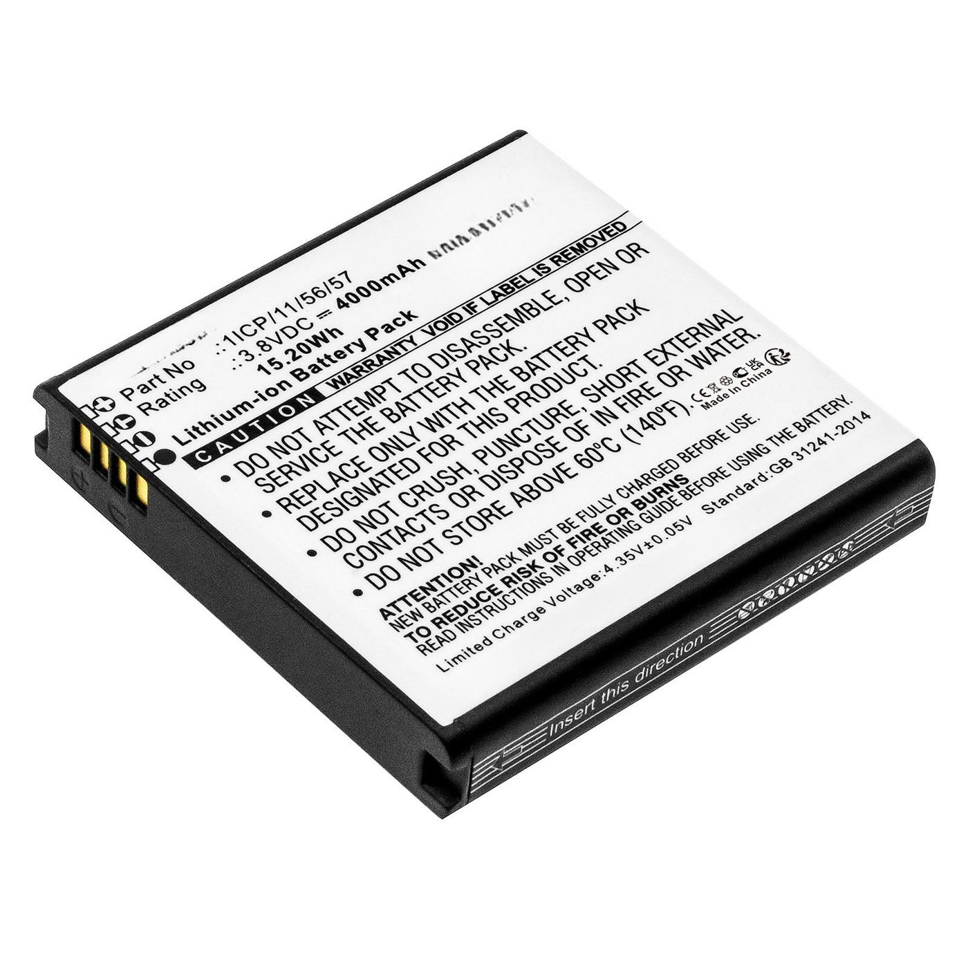 Battery 15.20Wh 3.8V 4000mAh 