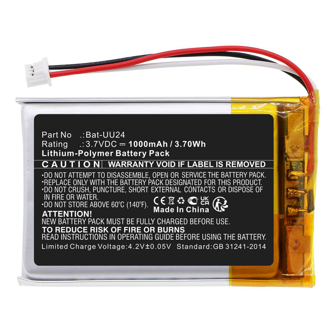 Battery 3.70Wh 3.7V 1000mAh