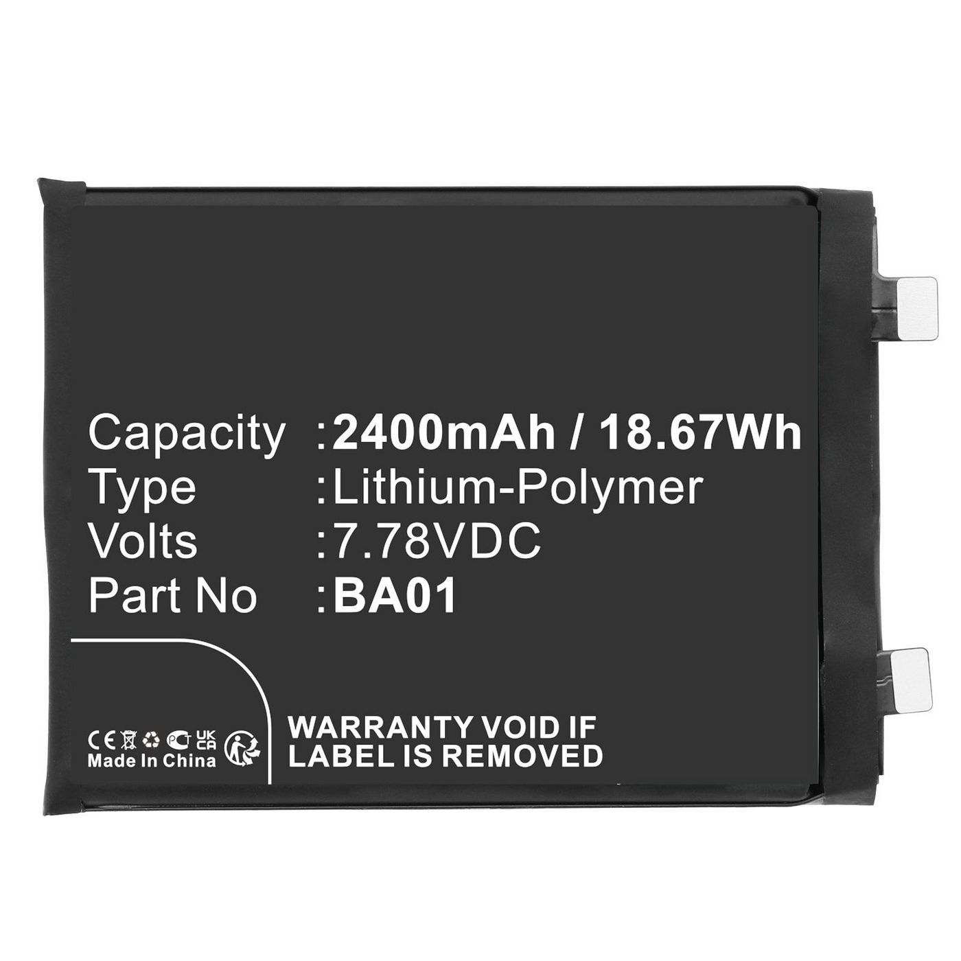 Battery 18.67Wh 7.78V 2400mAh