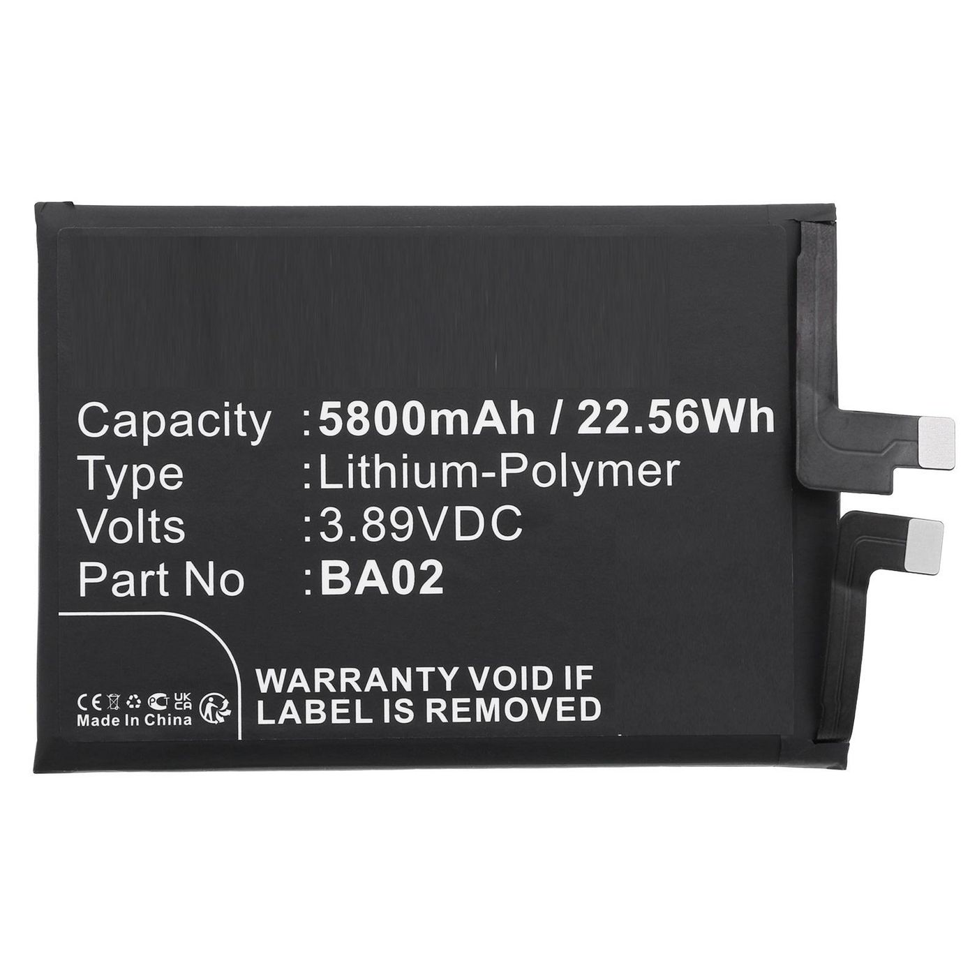 Battery 22.56Wh 3.89V 5800mAh 
