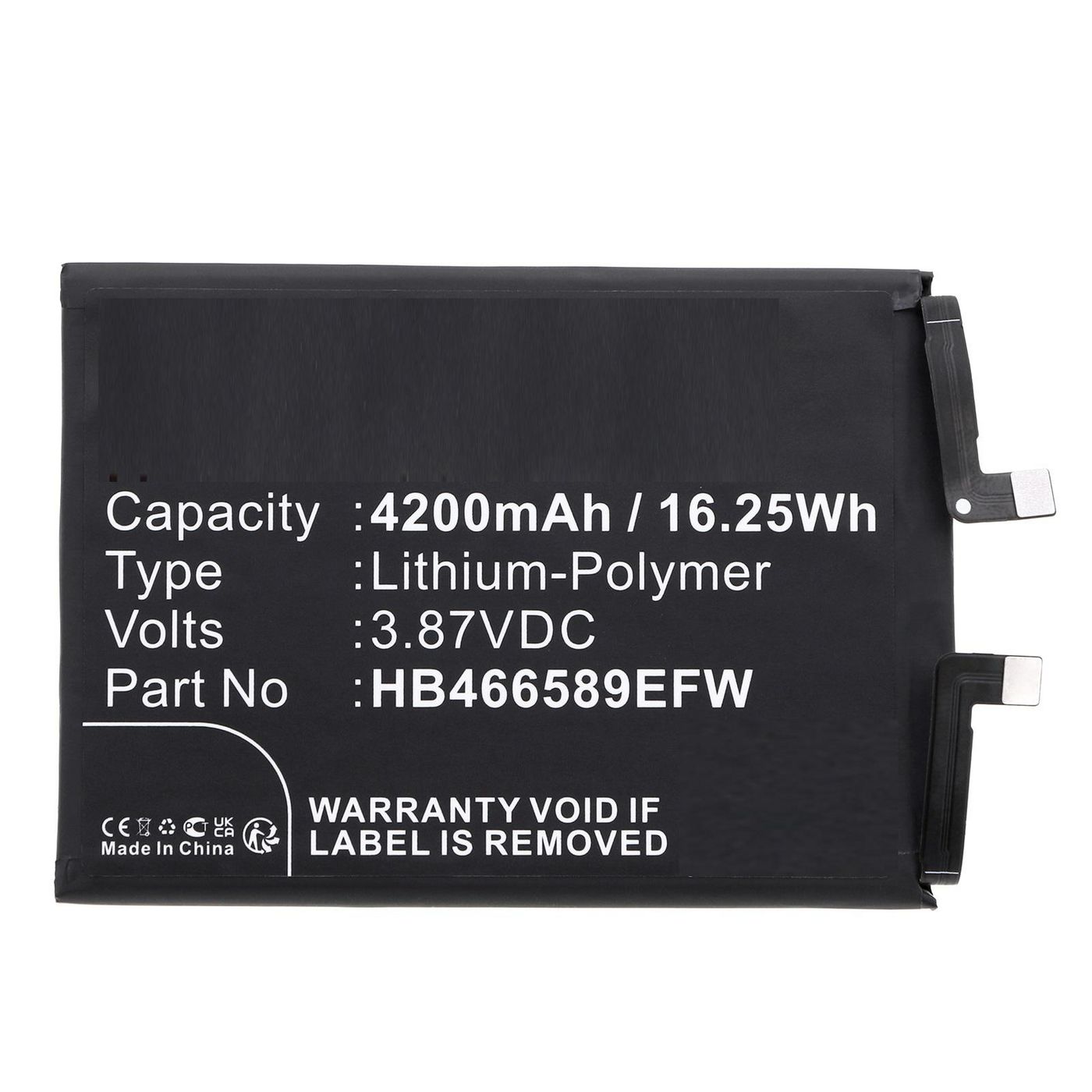 Battery 16.25Wh 3.87V 4200mAh 