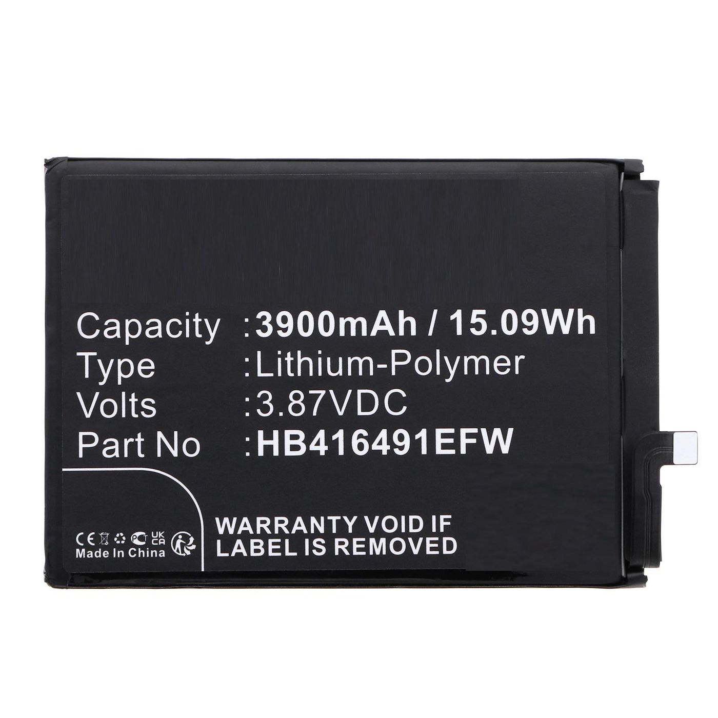 Battery 15.09Wh 3.87V 3900mAh
