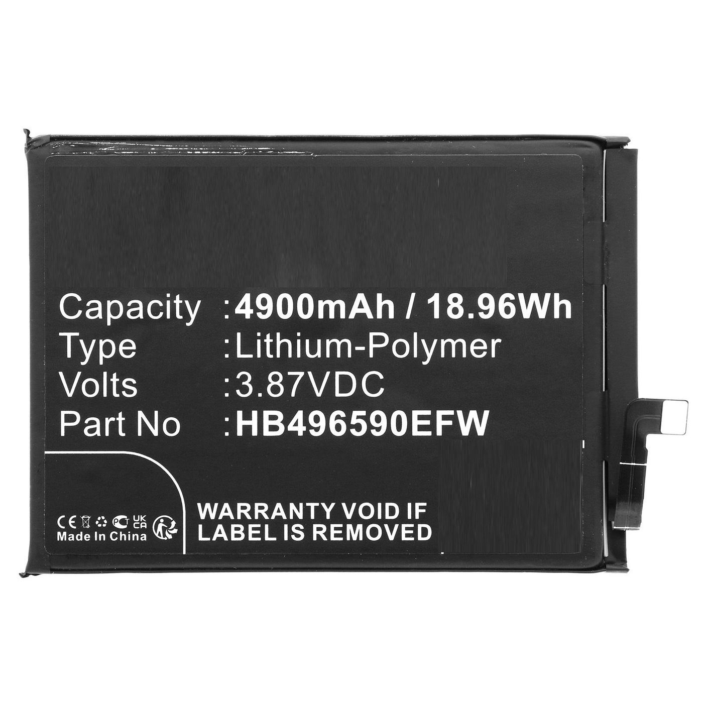 Battery 18.96Wh 3.87V 4900mAh