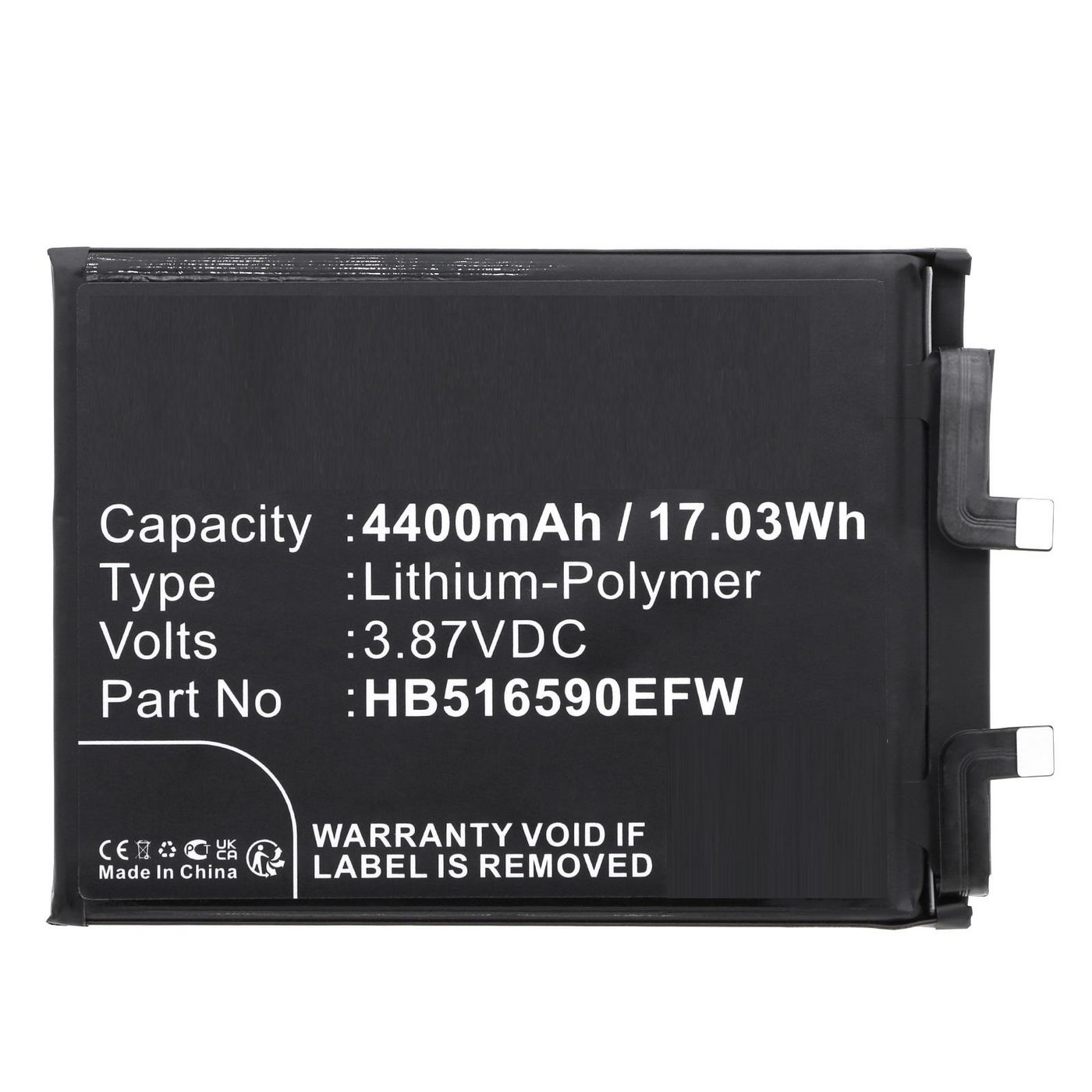 Battery 17.03Wh 3.87V 4400mAh 