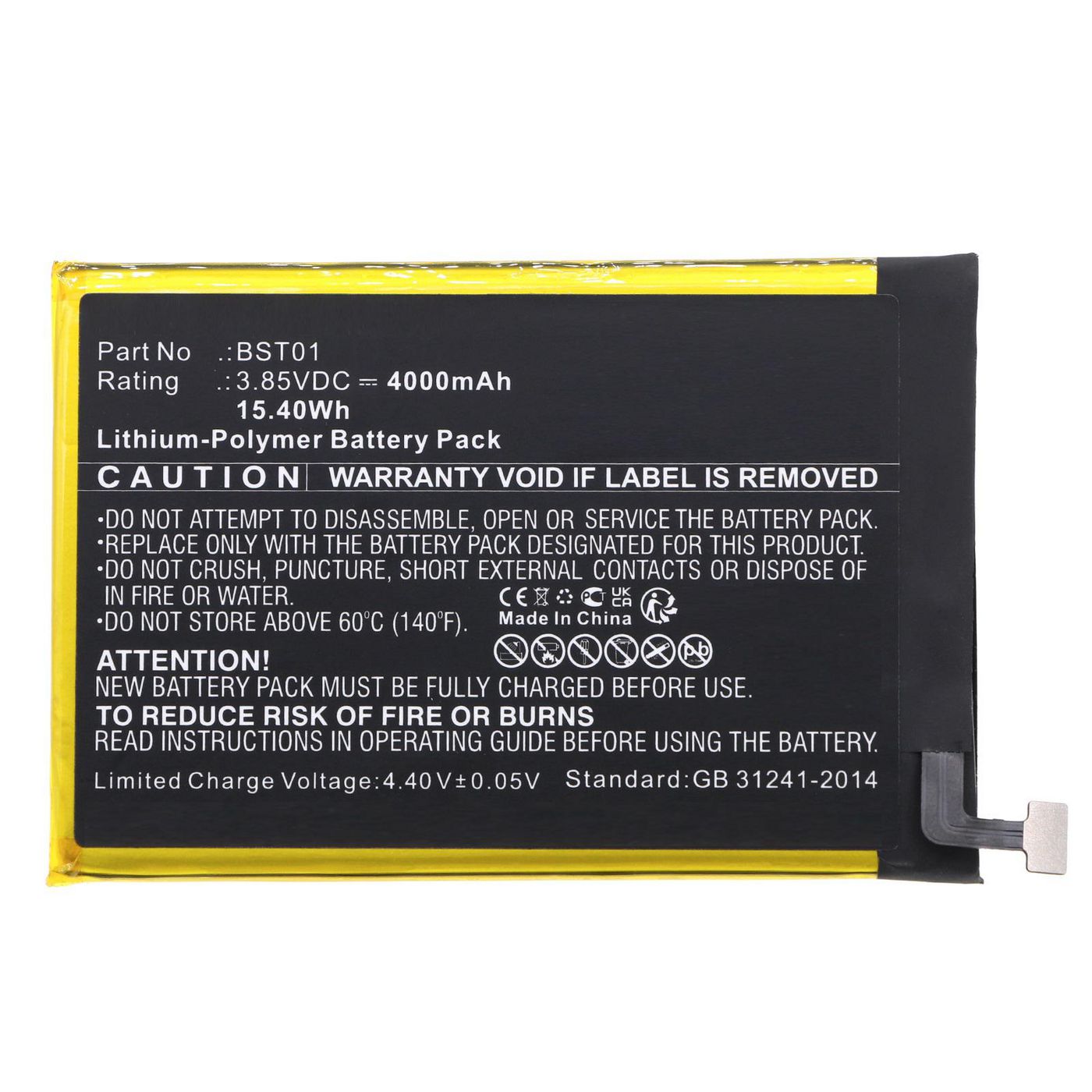 Battery 15.40Wh 3.85V 4000mAh