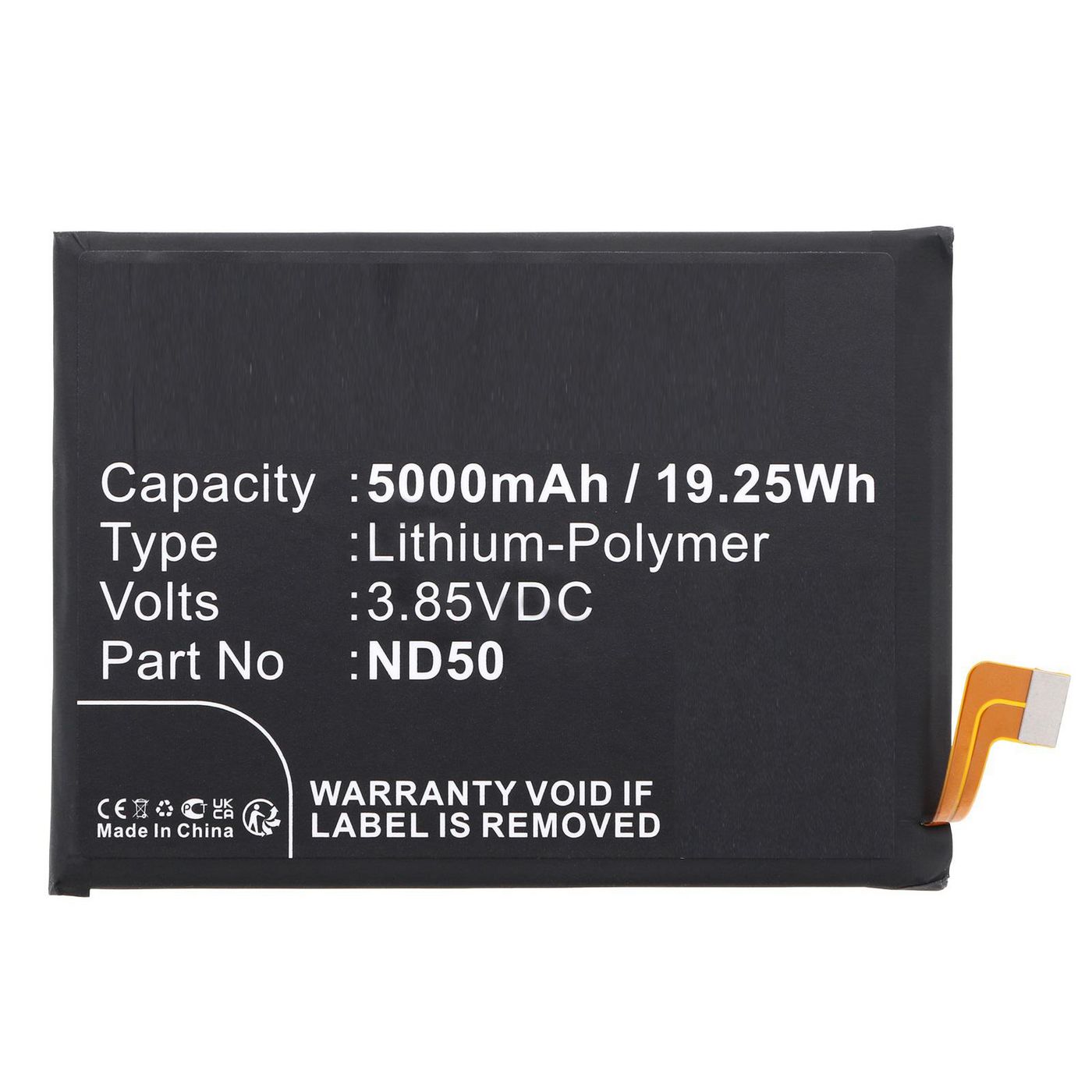 Battery 19.25Wh 3.85V 5000mAh 