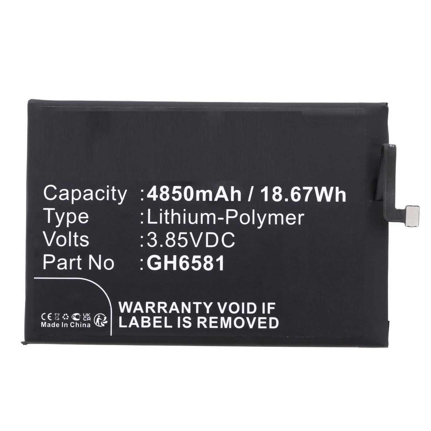 Battery 18.67Wh 3.85V 4850mAh 