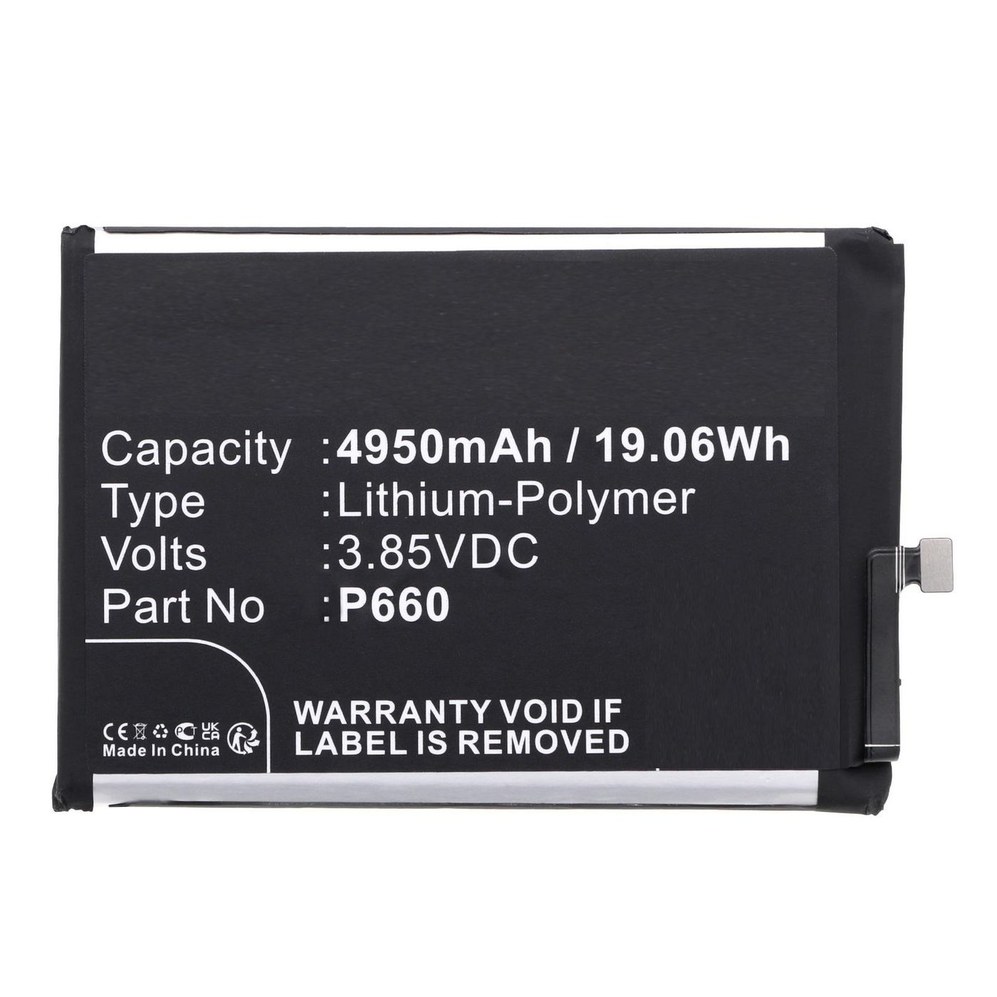 Battery 19.06Wh 3.85V 4950mAh 