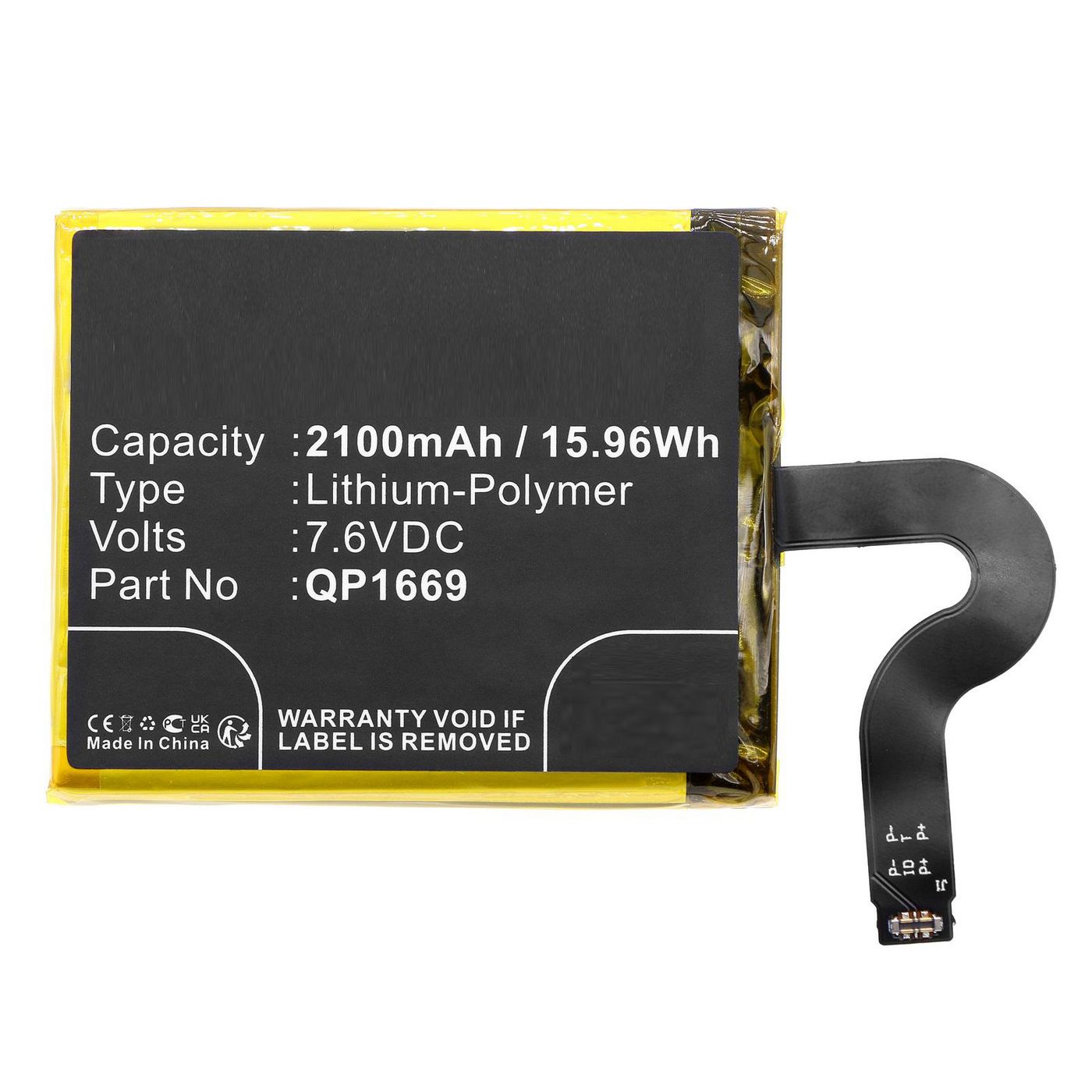 Battery 15.96Wh 7.6V 2100mAh 