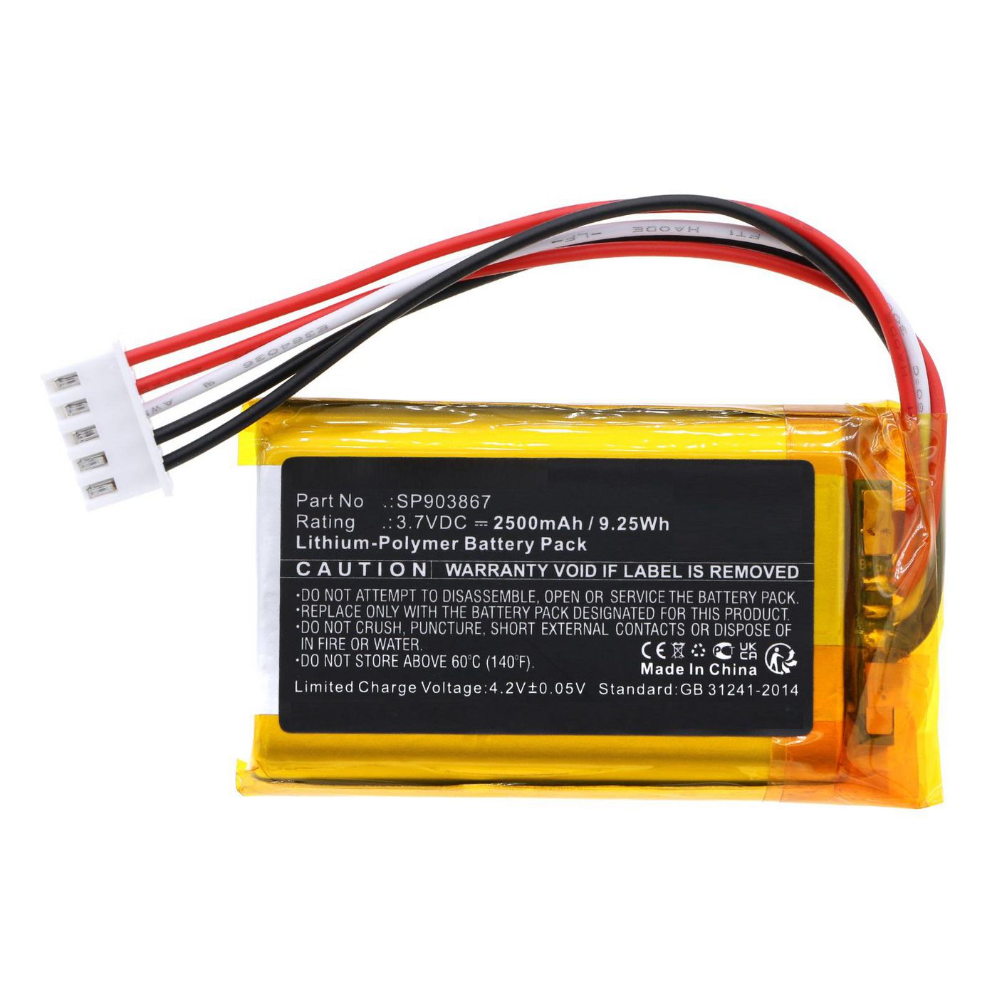 Battery 9.25Wh 3.7V 2500mAh 
