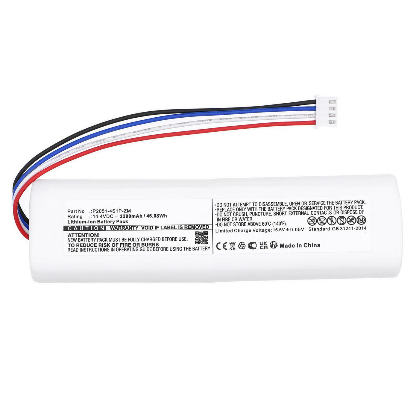 Battery 46.08Wh 14.4V 3200mAh 