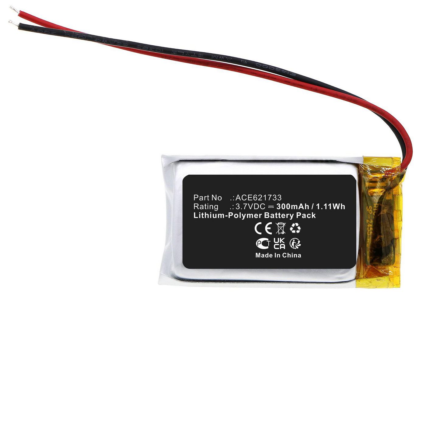 Battery 1.11Wh 3.7V 300mAh 