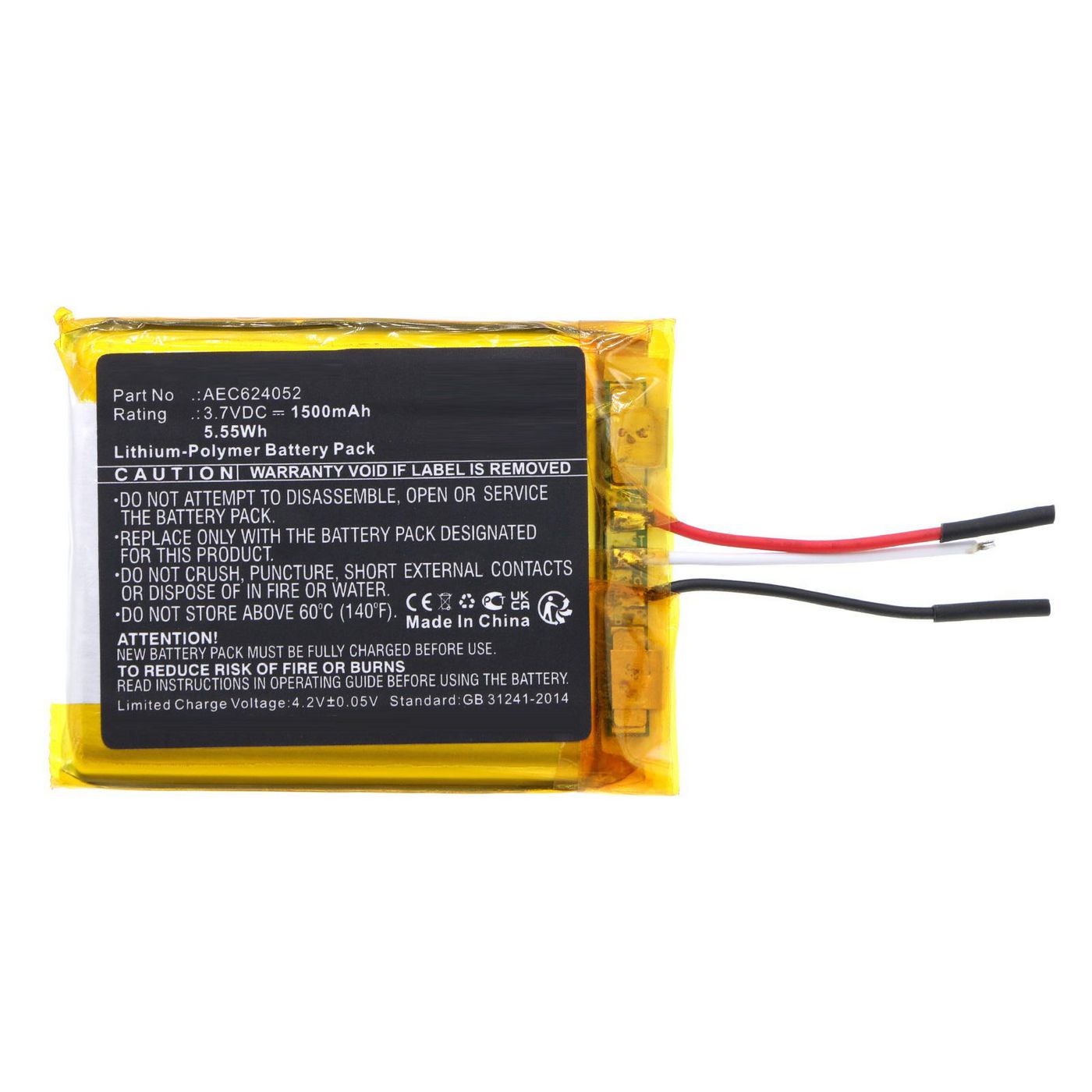 Battery 5.55Wh 3.7V 1500mAh