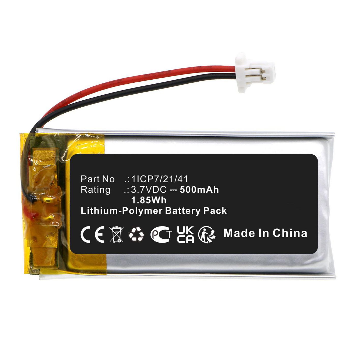 Battery 1.85Wh 3.7V 500mAh