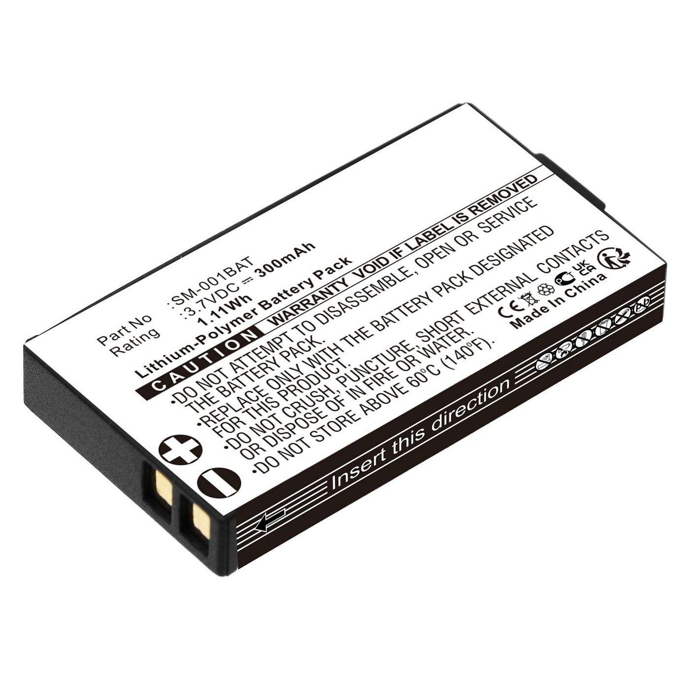 Battery 1.11Wh 3.7V 300mAh