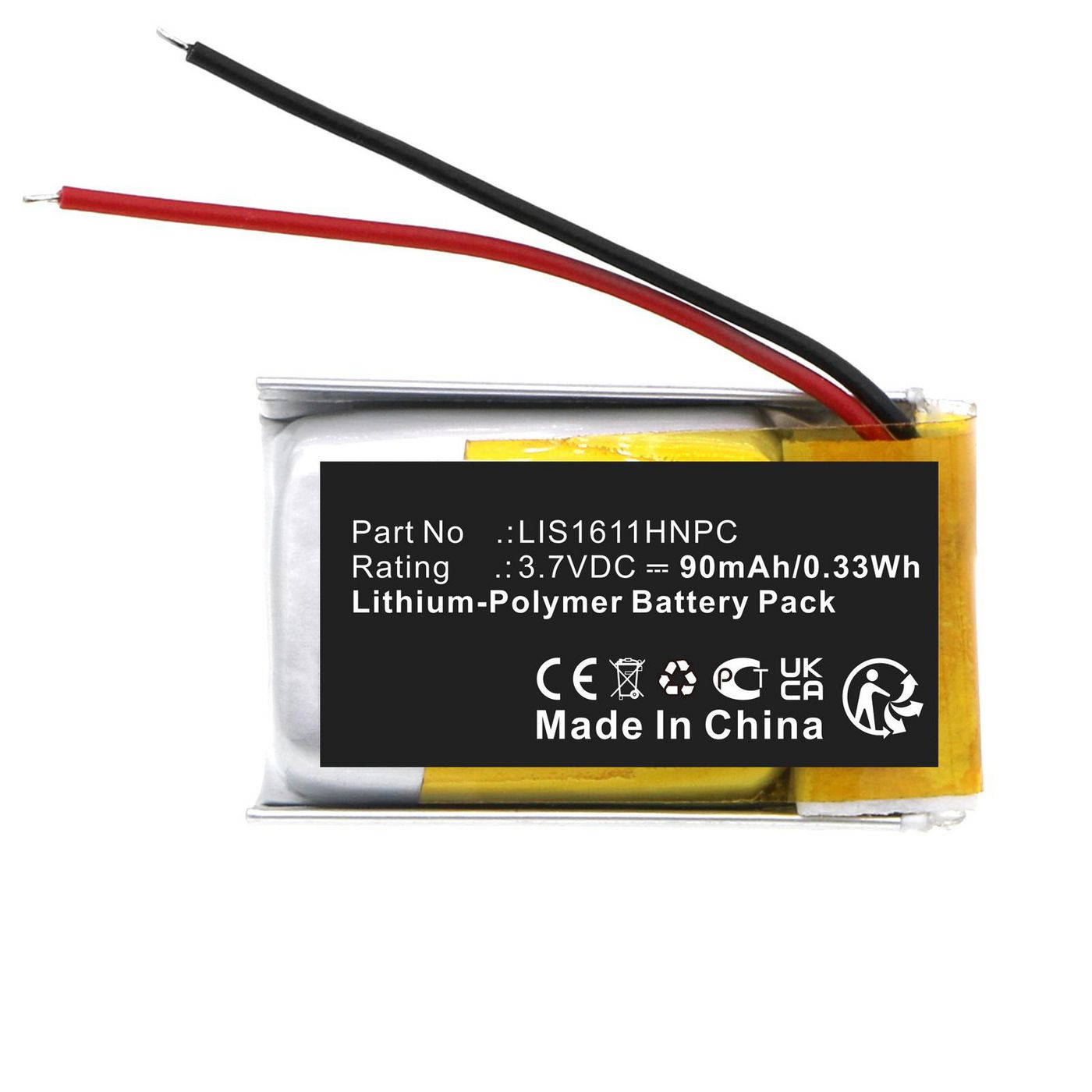 Battery 0.33Wh 3.7V 90mAh for 