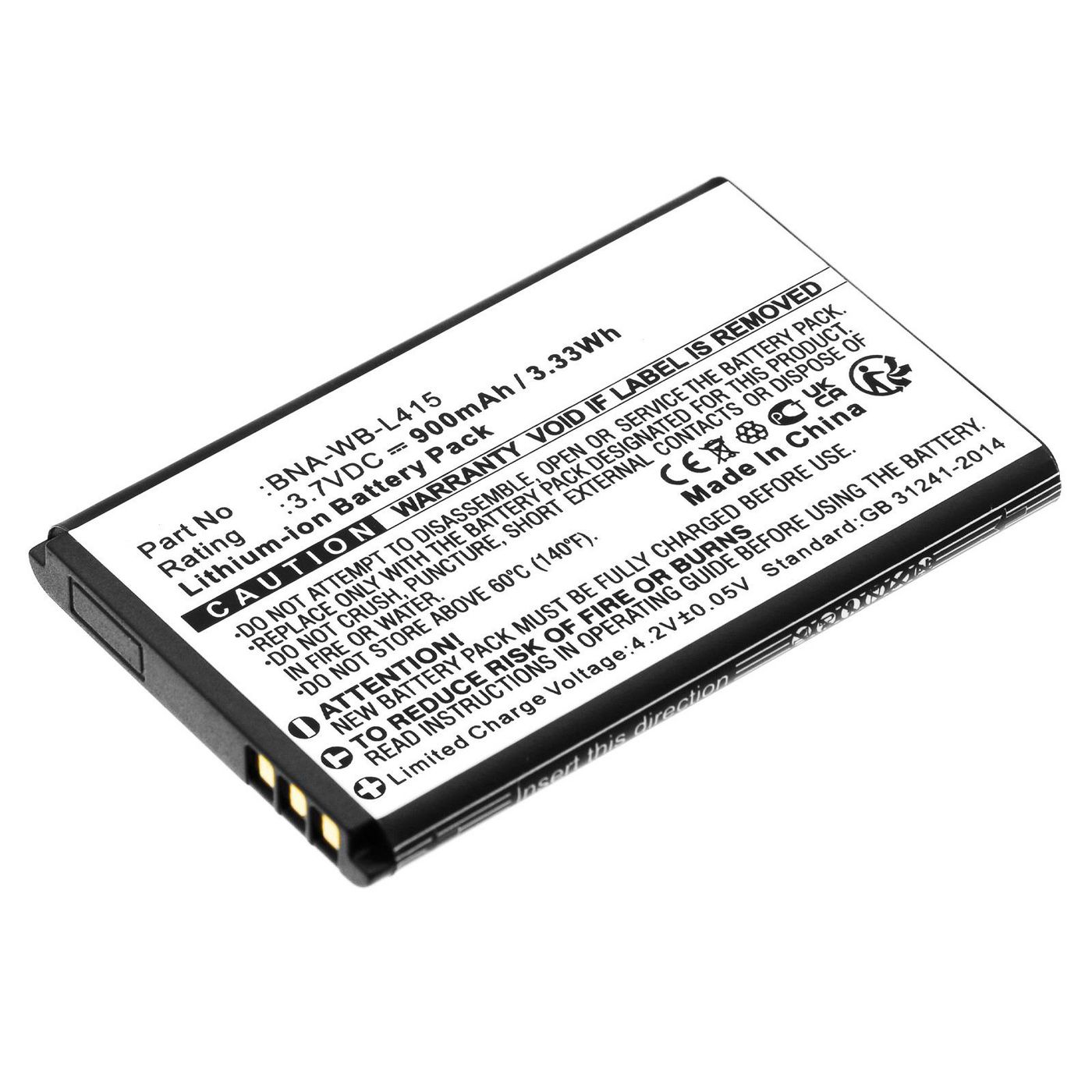 Battery 3.33Wh 3.7V 900mAh