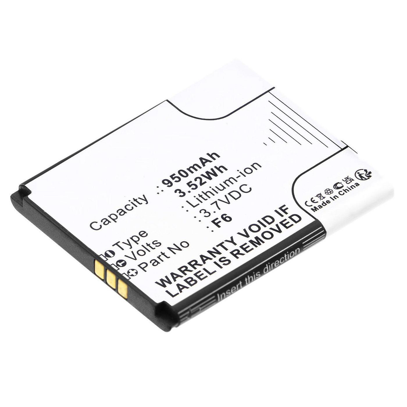 Battery 2.22Wh 3.7V 600mAh