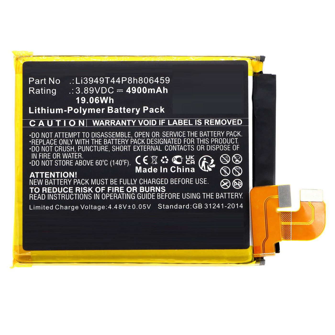 Battery 19.06Wh 3.89V 4900mAh 