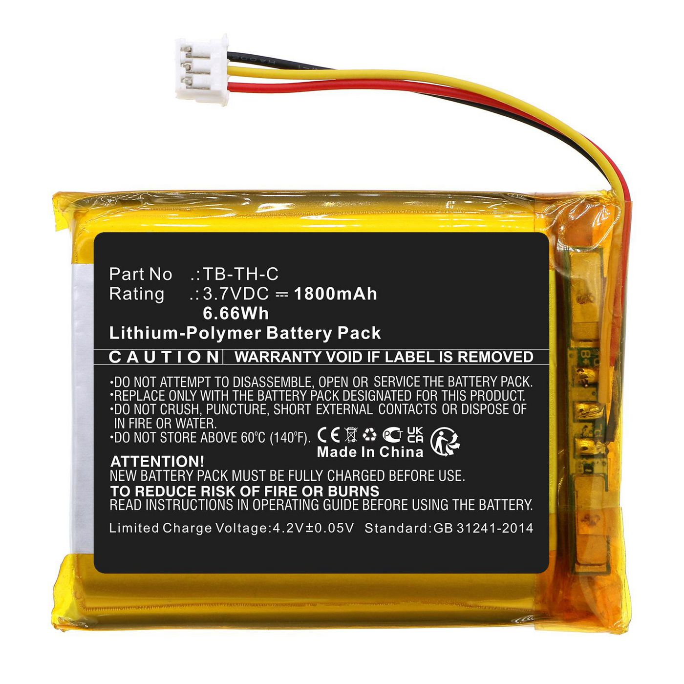 Battery 6.66Wh 3.7V 1800mAh