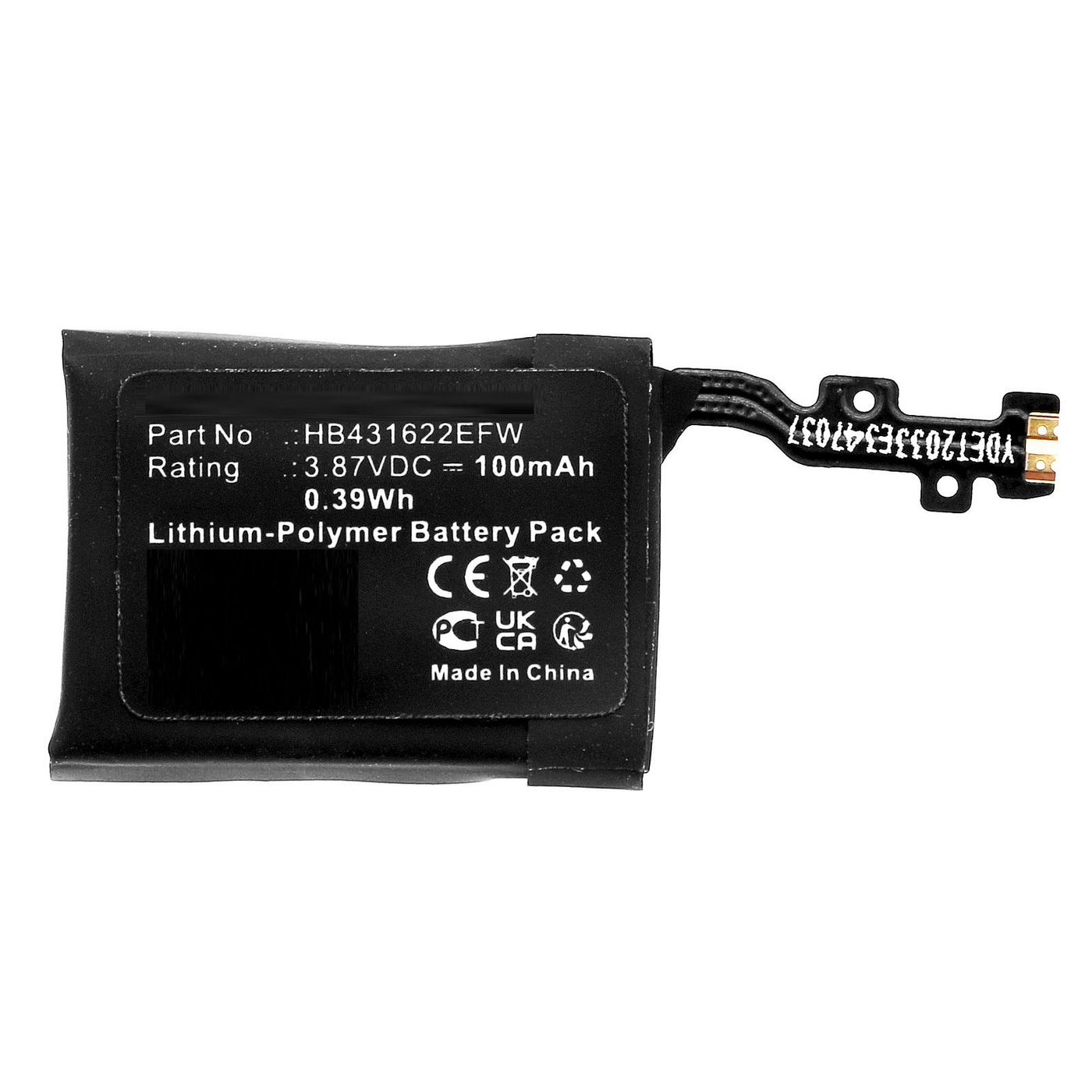 Battery 0.39Wh 3.87V 100mAh 